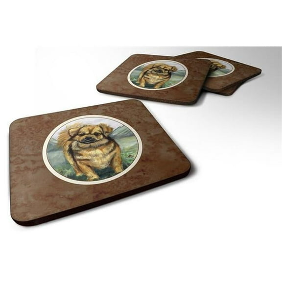 Tibetan Spaniel Foam Coaster, 3.5 x 0.25 x 3.5 in. - Set of 4