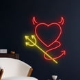 thumbnail image 2 of Handmadetneonsign Devil Heart Neon Sign, Devil Wall Art Decor, Bar Club Wall Decor, 2 of 5