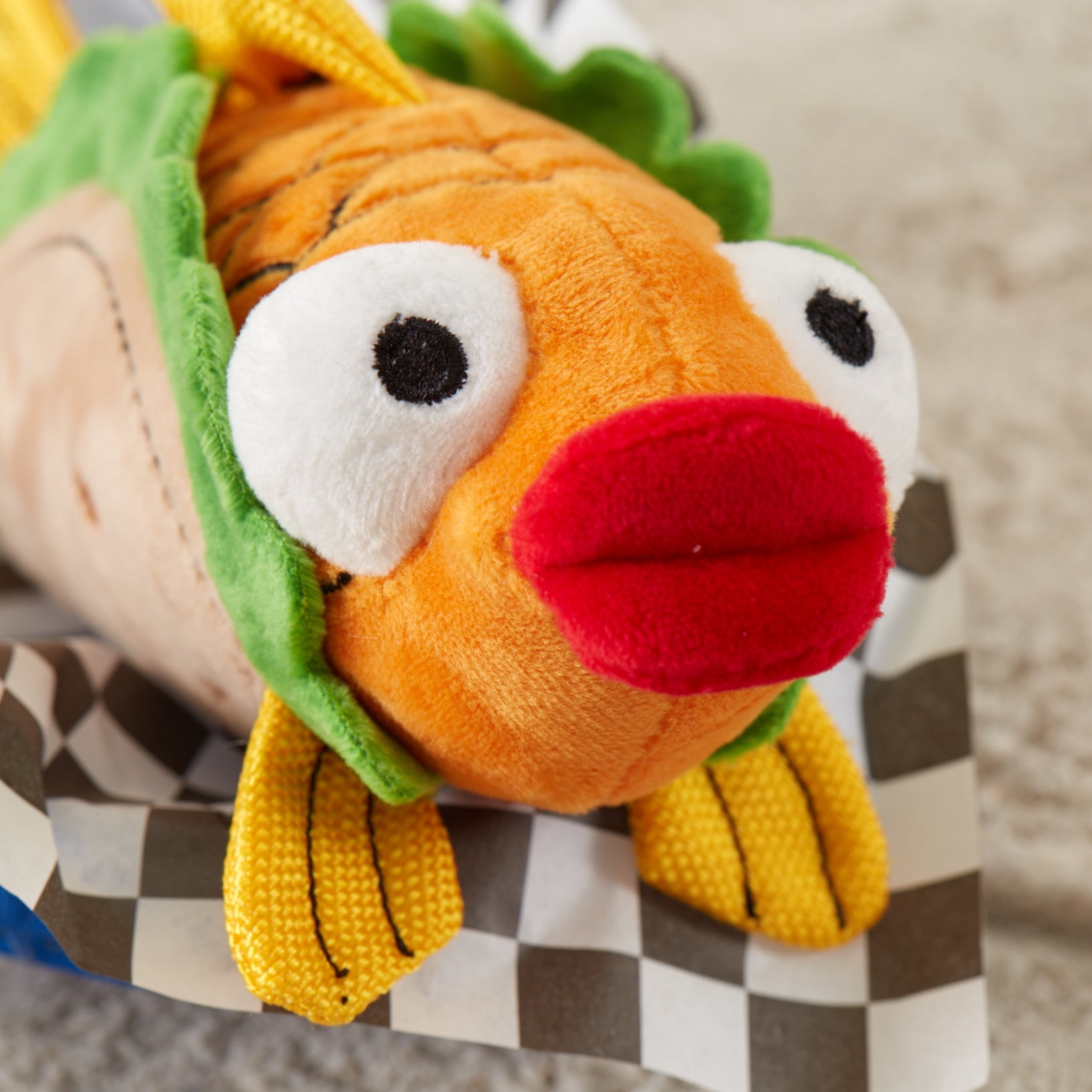 stuffed fish dog toy