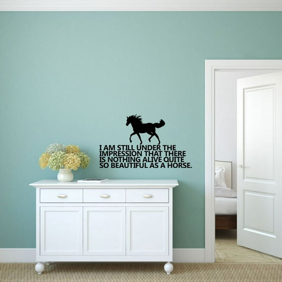 Quite Beautiful As A Horse Equestrian Quote Jumper Horse Jumping Horse Quotes Saying Wall Art Sticker Designs Vinyl Stickers For Home House Walls Rooms Window Bedroom Decoration Size (18x20 inch)