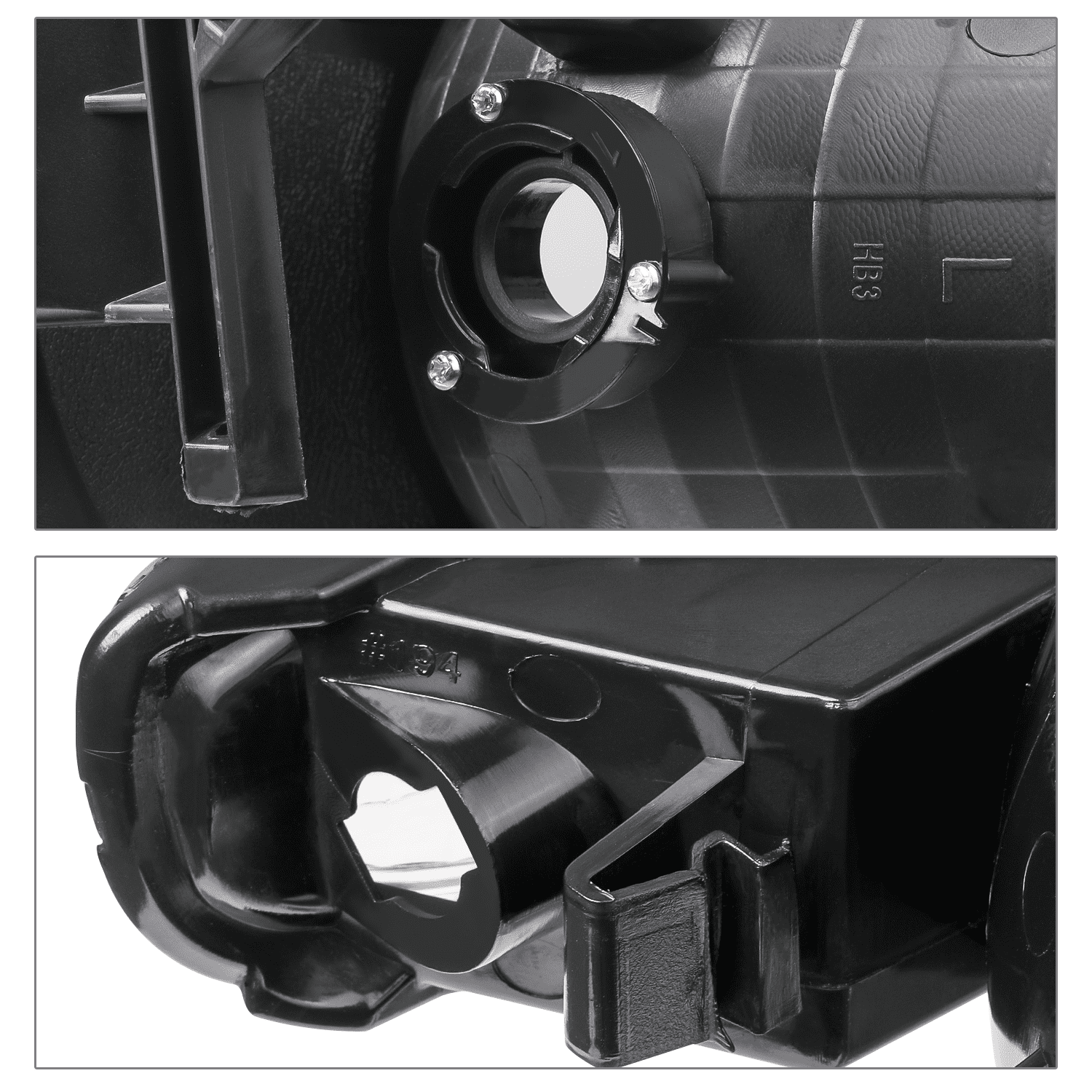 M-AUTO Headlight Assembly Headlamps Replacement for 1999-2007 GMC Sierra Truck, Black Housing Clear Lens Clear Reflector