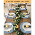 thumbnail image 4 of 13 Inch Round Placemats Set of 6, Sunflowers Non Slip Heat Insulation PP Table Mats, Modern Bee You Are My Sunshine Blue Washable Place Mats for Kitchen Dining Party Table Decor, 4 of 7
