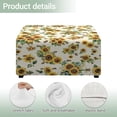 thumbnail image 4 of Xoenoiee Sunflower Bee Print Stretch Velvet Ottoman Slipcover Square Folding Storage Stool Ottoman Cover Breathable Footstool Covers Slipcover Chair Covers for Living Room, L, 4 of 7