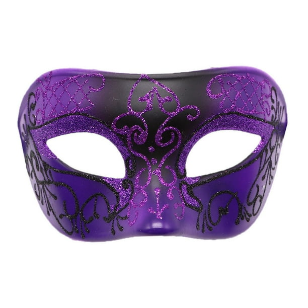 Máscara de antifaz cómoda para carnaval, Halloween y espectáculos. Accesorios para disfraces. Púrpura