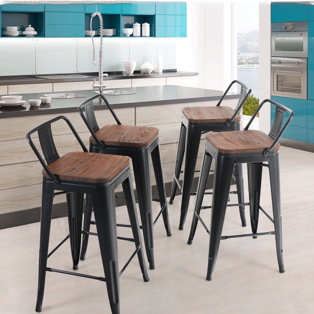 Mf Studio 26 Inch Metal Bar Stools With, 26 Inch Counter Height Bar Stools