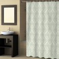 thumbnail image 2 of Fabric Shower Curtain, Modern Abstract Geometric Green Vintage Flowers Pattern Shower Curtains with 12 Hooks Waterproof Machine Washable Bath Curtains for Bathroom,48x 72in, 2 of 6