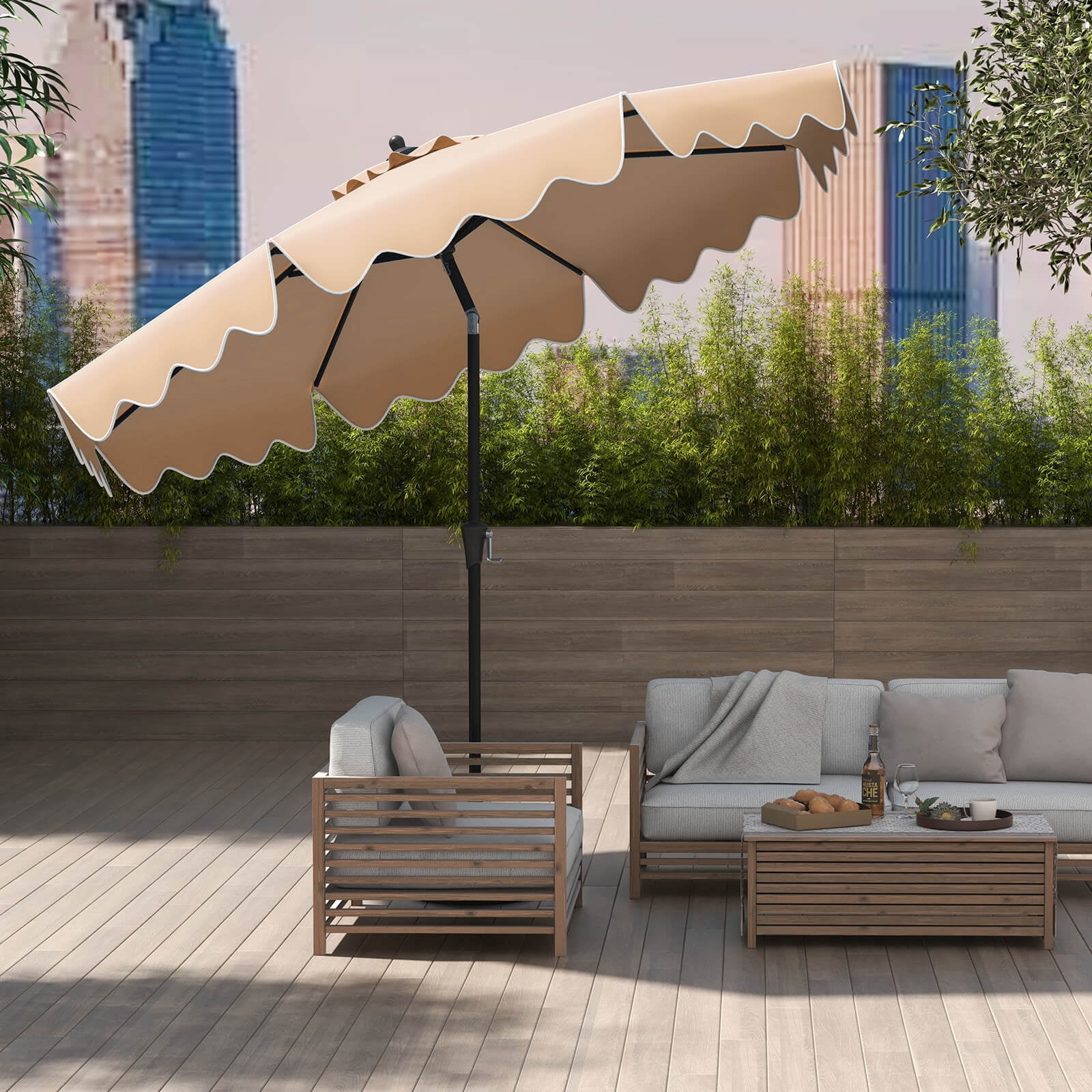 cantiliver patio umbrella 10x10ft Umbrella, Deluxe Square Garden Umbrella, Beige this umbrella will indulge Size:188 cm Soldes 30 Nolan N100-6 Assoluto 349