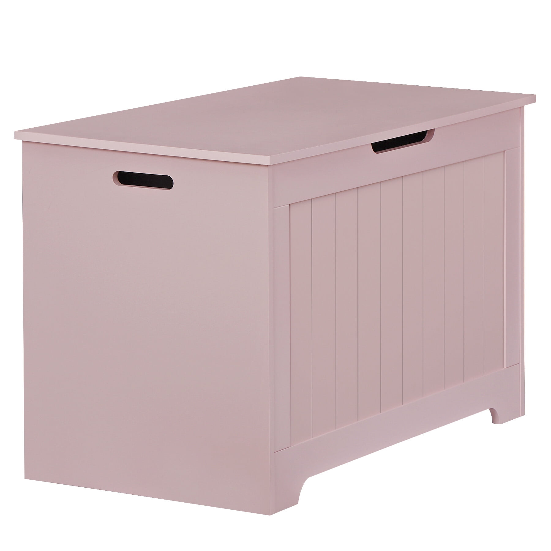 ZENSTYLE Lift Top Entryway Storage Chest/Bench with 2 Safety Hinge, Wooden Toy Box, Pink