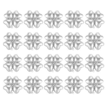 BalsaCircle 10 Silver 15" Clover Mylar Foil Plain Balloons Wedding ...