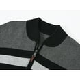 thumbnail image 4 of Yuyangdpb Men's Sweaters 1/4 Zip Up Lightweight Casual Striped Pullover Polo Sweaters Black XL, 4 of 8
