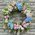 thumbnail image 6 of Door Wreath with Artificial Flowers Colorful Mini Rose Wreath Decorative Door Hanging Home Door Wall Decor Courtyard Garden Party Accent Plastic Flowers, 6 of 7