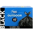 thumbnail image 1 of Great Value X-Large Outdoor Garbage Bags, 135L , 40bags, 1 of 4