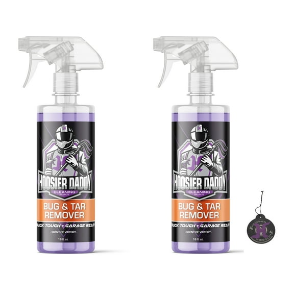 Hoosier Daddy 16oz Car Bug & Tar Remover - Fast-Acting Formula Dissolves Tough Bugs, Tar, & Sap - Easy Spray-On, Wipe-Off Solution for a Spotless Polished finish(2-Pack)