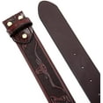 thumbnail image 3 of Nelbons Classic Western Bull Head Design Leather Snap On Belt Mens Womens-NO BUCKLE, 3 of 6