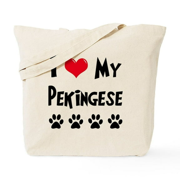 CafePress - I Love My Pekingese Tote Bag - Unisex Canvas Tote Bag, Beige, 1-Piece
