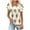 Y052#Khaki, variant on Ichuanyi Womens T Shirts Short Sleeve Tops Casual Printed Pleated Front Blouses Flowy Scooped Neck Summer Outfits Shirt Tops