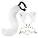 thumbnail image 2 of Conjunto de orejas y cola de gato y zorro con cascabel para disfraz de carnaval Blanco, 2 of 9
