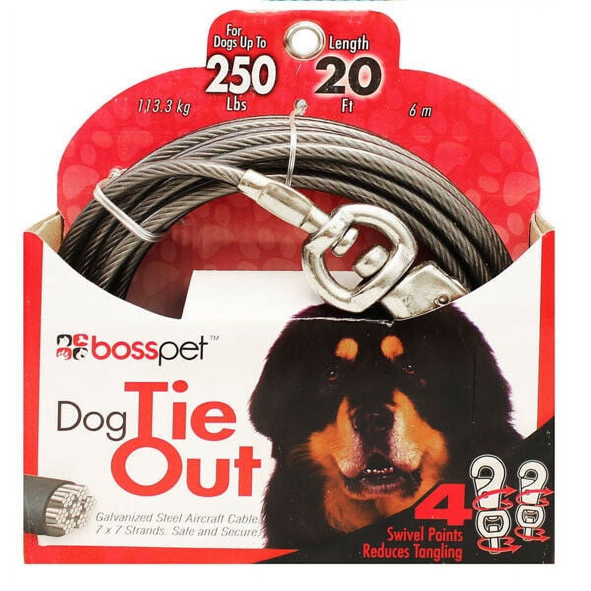 Boss Pet Heavy Duty Outdoor Anchor, Snap Around 2 Piece Dog Tree Tie Out  Tether Cable Secure System for Dogs Up To 60lbs - Walmart.com