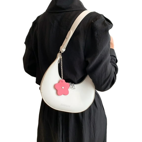 Aellinatey Trendy PU Underarm Bags Half Moon Shape Handbag for Fashionable Women