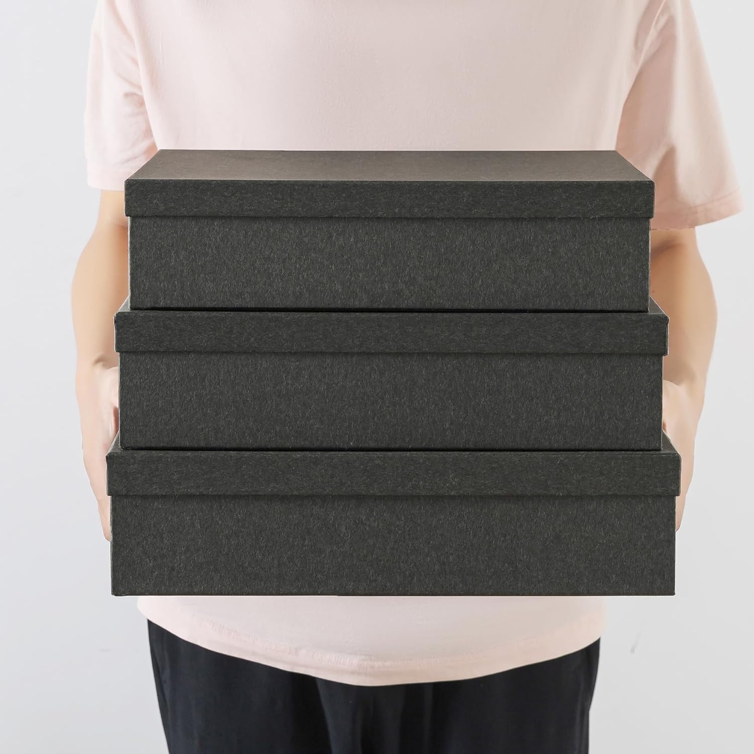 Decorative Storage Boxes with Lids, Paper Storage Box Set for Keepsakes and Photos, Decorative Boxes for Home Decor, Stationery, Office Organizers
