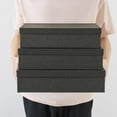 thumbnail image 2 of Soul & Lane Decorative Storage Boxes with Lids, Paper Storage Box Set for Keepsakes and Photos, Decorative Boxes for Home Decor, Stationery, Office Organizers, Black Kraft, 2 of 7