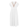 thumbnail image 3 of 2024 European And Solid Color Lace V Neck Sleeveless Loose And Linen Pocket Dress Women Dresses below The Knee Womens Long Dresses Ladies Maxi Dress Womens Dresses Dresses Casual Women Summer Dress, 3 of 7