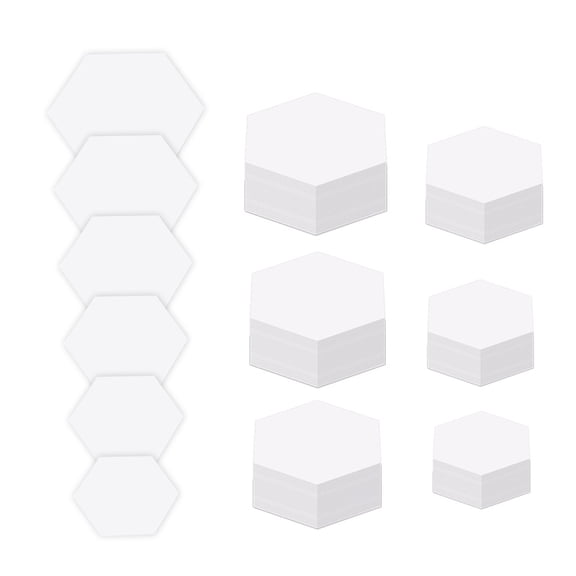 600Pcs Hexagon Piecing Paper Quilting Templates Set 6 Different Size Paper Piecing Shape for Patchwork Sewing Project