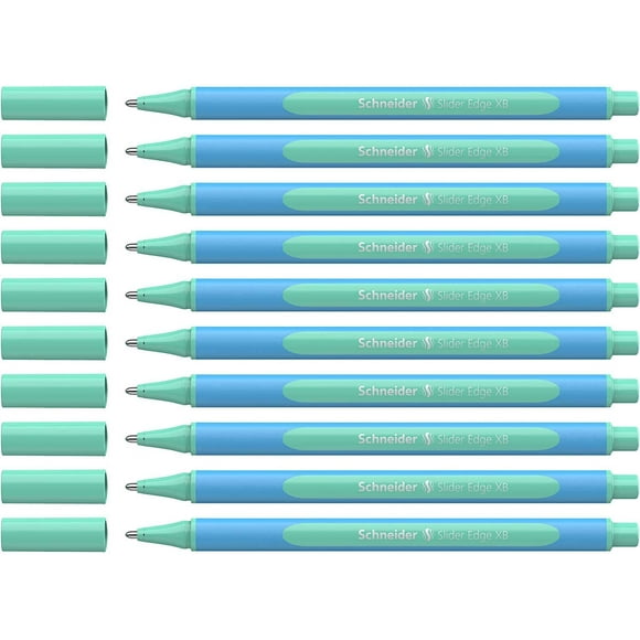 Schneider Pen, Slider Edge XB (Extra Broad), Pastel, Pack of 10, Mint (152224)
