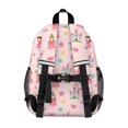 thumbnail image 3 of Princess and Castle Pink Pattern Backpack for School, Cute School Bag with Adjustable Shoulder Straps and Padded Back, 15"x11.42"x5.5", 3 of 5
