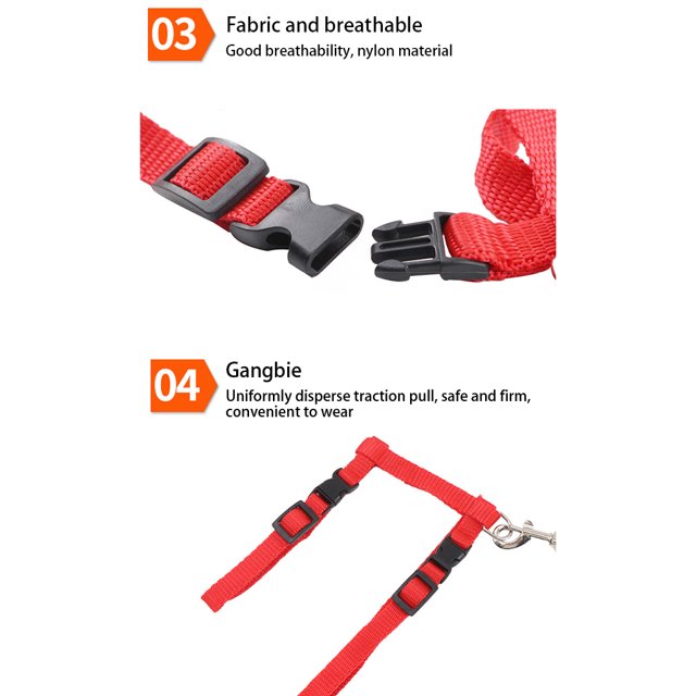 Pet Walking Leash Adjustable Buckle Collar Rope Harness Animal Collar Flexible String Comfortable Safety Reusable Portable Replacement Accessory Blue