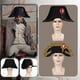 thumbnail image 2 of Sombrero de Napoleón medieval para cosplay, disfraz de fantasía, disfraz para adultos, hombres y mujeres, sombrero de almirante bicornio, uniforme, bata, pantalones, traje de Halloween, 2 of 5