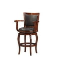 thumbnail image 5 of Boraam Jones 29in. High Back Swivel Wood Bar Stool with Arms - Brown/Cherry Finish, 5 of 5