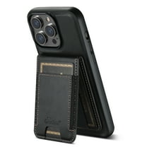 ELEHOLD Case for iPhone 15 Pro,2 in 1 Detachable Magnetic Leather Wallet Case with Card Holder Kickstand,Black