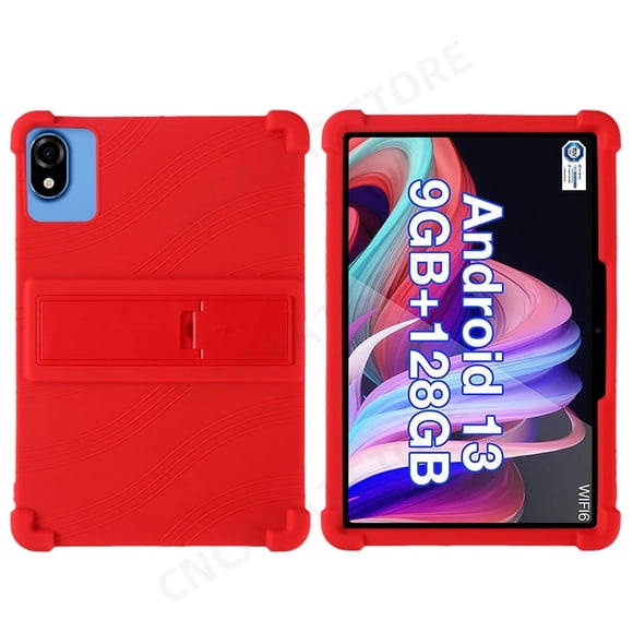 4 Thicken Cornors Soft Silicone Cover with Kickstand For Doogee U9 U10 Pro Kid Case 10.1" Tablet PC Shockproof Protective Funda Red Doogee U10 Pro