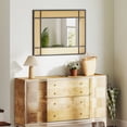 thumbnail image 4 of Gymax Rattan Wall Mirror Bohemian Rectangular Decorative Mirror w/Metal Frame, 4 of 10
