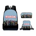 thumbnail image 1 of Conjunto de tres piezas alrededor de ROBLOX para estudiantes de escuela primaria y secundaria, mochila escolar, bolsa de mensajero, bolsa de lápices, mochila para niños, 1 of 4