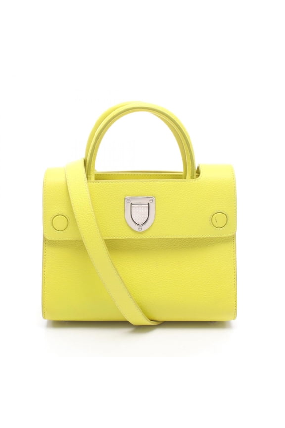 Pre-Owned Christian Dior Dior DIOREVER Ever 2-Way Handbag Leather Women's Yellow M7001PTLW
