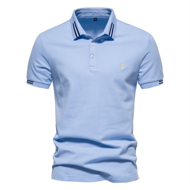 AIOPEON, Polos 100% de algodón para hombre, polos informales de manga corta de Color sólido para hombre, nueva ropa de diseñador de verano para hombre