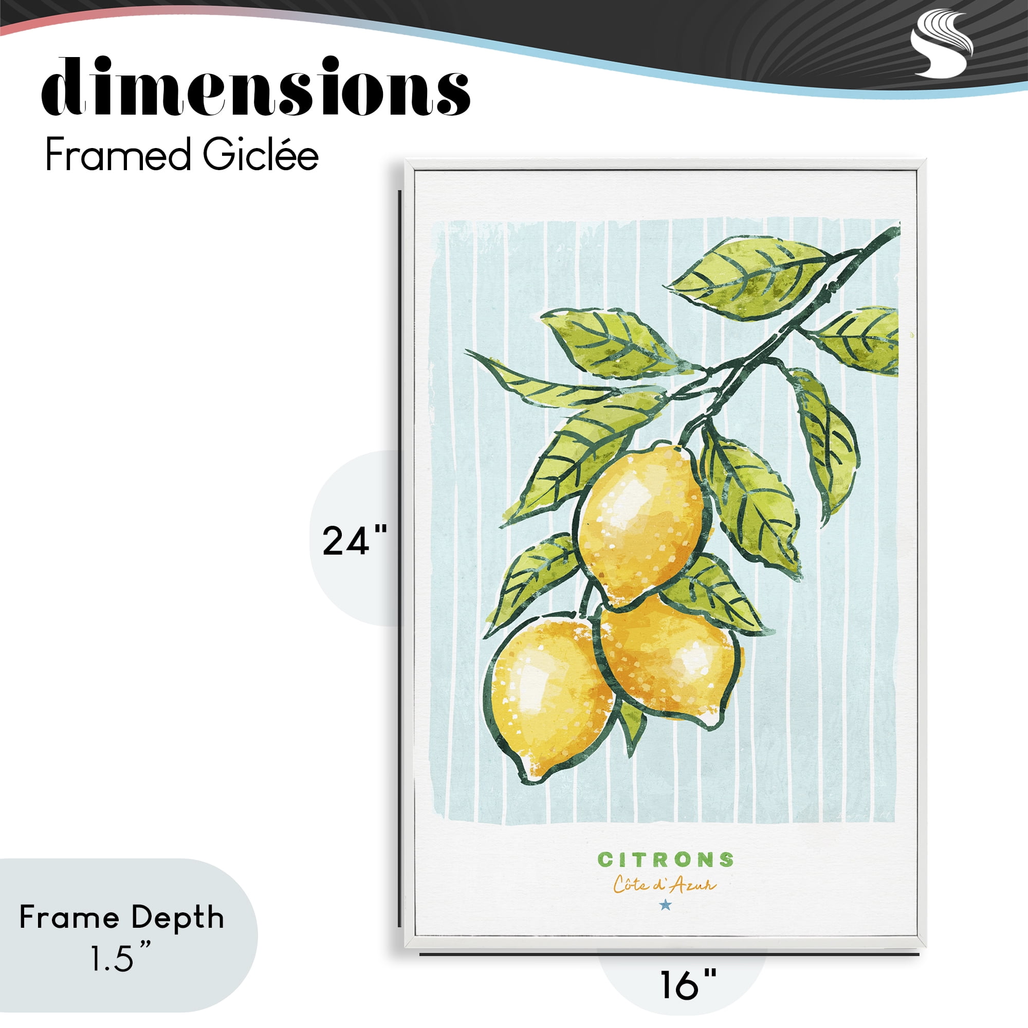 Stupell Industries Modern Bistro Lemons White Framed Giclee Art, design by Chad Barrett
