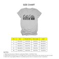 thumbnail image 4 of Camiseta informal holgada de manga corta con estampado de letras, color gris, para mujer, con fuente negra, 4 of 4
