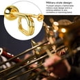 thumbnail image 3 of C Key Trumpet, Bb Trumpet C Trumpet Military Style Brass Beginner Instrument with Smooth Valve System for Orchestra Marching Band, 3 of 7