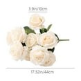 thumbnail image 3 of Gumesh 10 Roses Silk Bouquet - Lifelike Artificial Flowers for Home Decor, Wedding Centerpieces, Table Arrangements (e.g., Red/White), 3 of 6