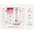 thumbnail image 4 of Stufurhome White Wooden Jewelry Boxes with Swivel Hook and Velvet Lining for Women, Watch Necklace Ring Earring Storage Gifts, 4 of 8