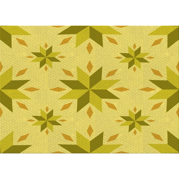 Ahgly Company Indoor Rectangle Patterned Banana Yellow Area Rugs, 7' x 9'