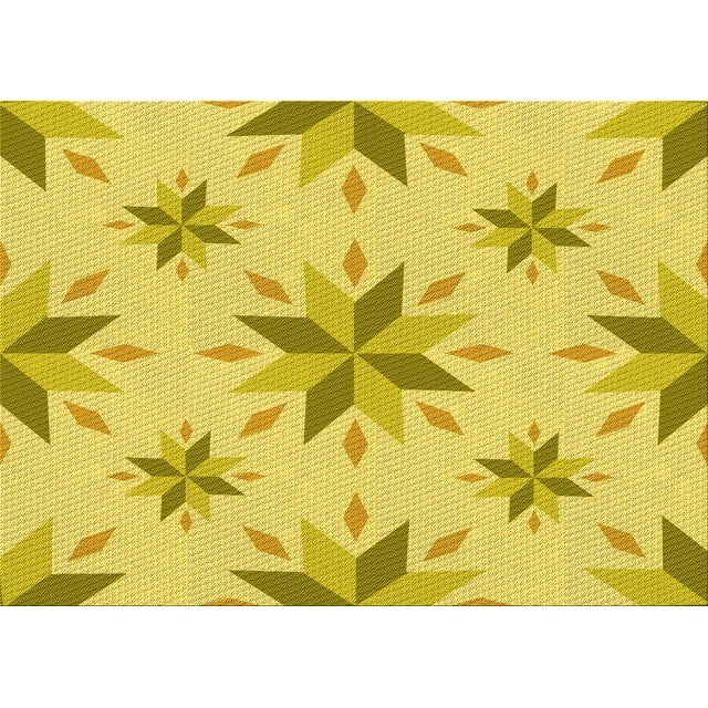 Ahgly Company Tapis d'Intérieur Lavables à la Machine Rectangle Transitionnel Jaune Banane, 8' x 10'