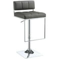 thumbnail image 2 of Home Square Leather Adjustable Bar Stool in Gray and Chrome - Set of 2, 2 of 3