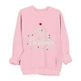 thumbnail image 2 of Womens Casual Crew Neck Sweatshirt Christmas Loose Fit Soft Long Sleeve Warm Pullover Tops Fall Clothes Pink S, 2 of 6