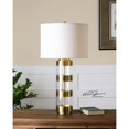 thumbnail image 1 of Uttermost Angora Mid-Century Metal and Acrylic Table Lamp in Brushed Brass/Beige, 1 of 2