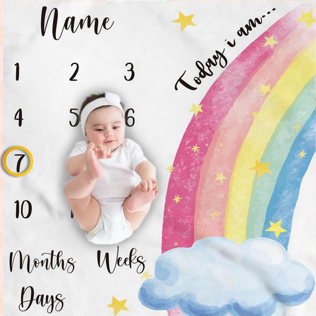 Manta de hito para bebé accesorio para fotografía manta para el mes del bebé exquisita cómoda con bordes de costura delicados multifuncional para bebés niños y niñas ANGGREK Otros