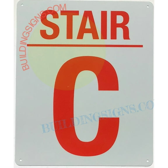 STAIR C SIGN (10x12,White,Aluminum) -ref21022